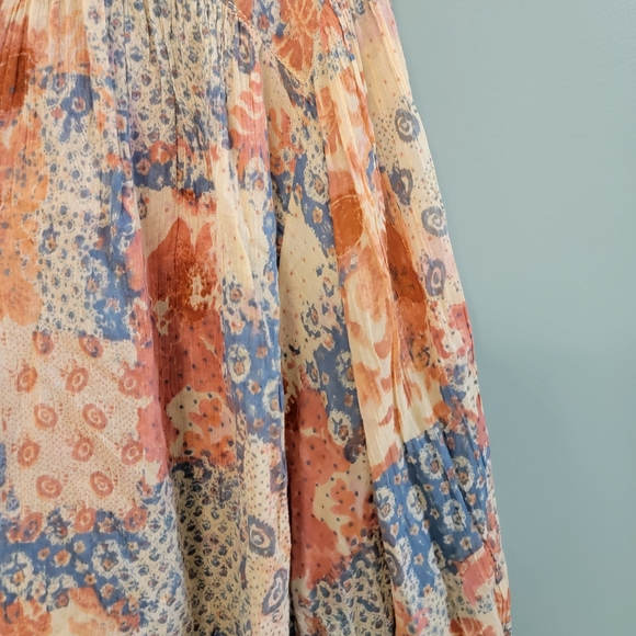 SOLD DO NOT BUY Batwing Floral Button Up Top Womens XL Boho Patch Festive - Picture 12 of 14